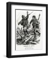 WW1 - 'Comrades in Victory'-Leonard Craven Hill-Framed Art Print