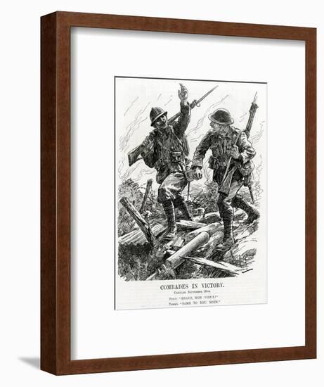 WW1 - 'Comrades in Victory'-Leonard Craven Hill-Framed Art Print