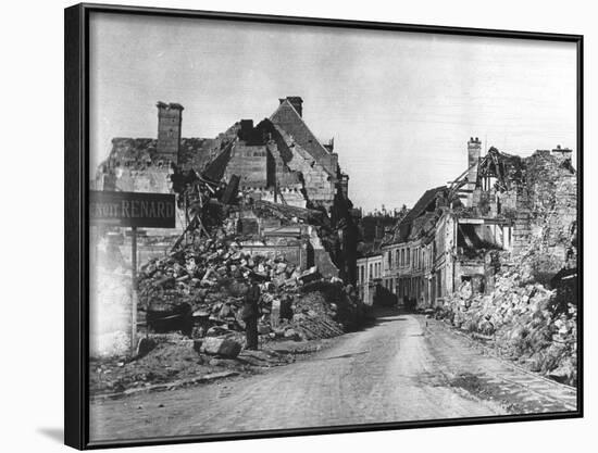 WW1 Damage at Vailly-Sur-Aisne, Framce-null-Framed Photographic Print