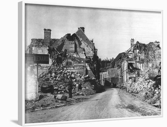 WW1 Damage at Vailly-Sur-Aisne, Framce-null-Framed Photographic Print