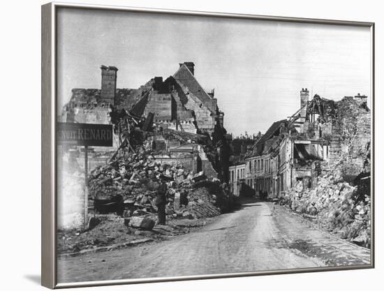 WW1 Damage at Vailly-Sur-Aisne, Framce-null-Framed Photographic Print