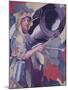 Ww1 French Military Camouflage Artist - a Camoufleur - Paints the Barrel of an Artillery Piece-null-Mounted Giclee Print