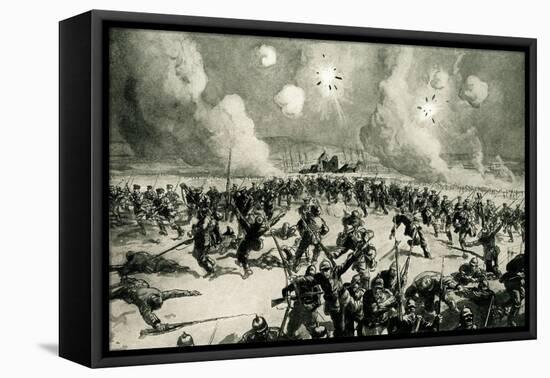 WW1 - German Prussian Guard Driven Back to their Trenches-Steven Spurrier-Framed Stretched Canvas