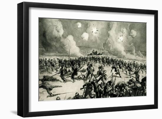 WW1 - German Prussian Guard Driven Back to their Trenches-Steven Spurrier-Framed Art Print