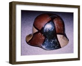 WW1 German Stahlhelm Painted with Disruptive Pattern Camouflage-null-Framed Giclee Print