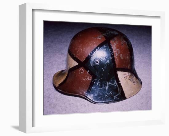 WW1 German Stahlhelm Painted with Disruptive Pattern Camouflage-null-Framed Giclee Print