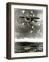 WW1 - German 'Taube' Defies Allied Anti-Aircraft Fire-null-Framed Art Print