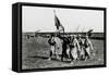 WW1 - Guynemer with Flag of First Air Group, Longvic, Dijon-null-Framed Stretched Canvas