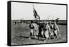 WW1 - Guynemer with Flag of First Air Group, Longvic, Dijon-null-Framed Stretched Canvas