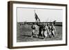 WW1 - Guynemer with Flag of First Air Group, Longvic, Dijon-null-Framed Premium Photographic Print