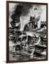 WW1 - Hms E13 British Submarine - Aground and Attacked-E.s. Hodgson-Framed Art Print