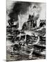 WW1 - Hms E13 British Submarine - Aground and Attacked-E.s. Hodgson-Mounted Art Print