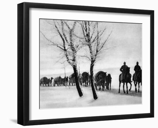 WW1 Horse Drawn Supply Column-null-Framed Giclee Print