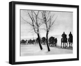 WW1 Horse Drawn Supply Column-null-Framed Giclee Print