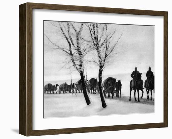 WW1 Horse Drawn Supply Column-null-Framed Giclee Print