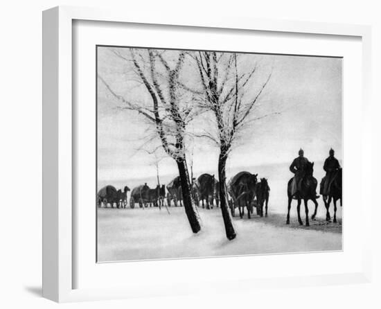 WW1 Horse Drawn Supply Column-null-Framed Giclee Print