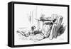 WW1 Knitting and the End of the War, Cartoon-Claude Shepperson-Framed Stretched Canvas