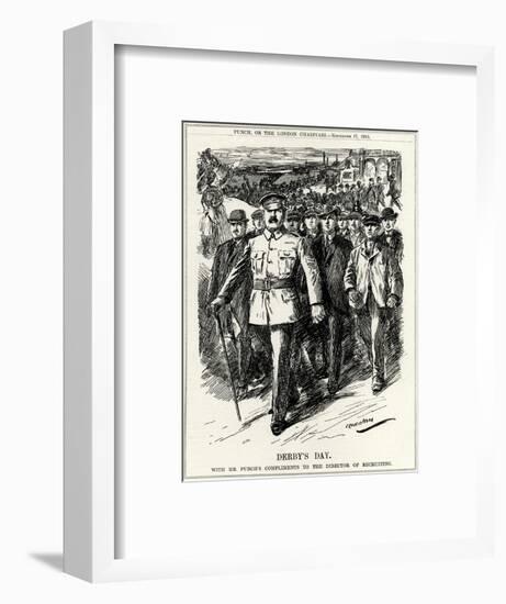 WW1 - Lord Derby's Recruitment Drive - November 17th 1915-L. Raven Hill-Framed Art Print