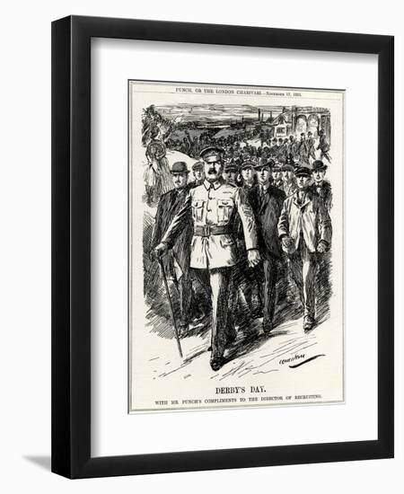 WW1 - Lord Derby's Recruitment Drive - November 17th 1915-L. Raven Hill-Framed Art Print