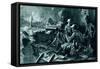 WW1 - Machine Gunners in Action-Joseph Gray-Framed Stretched Canvas