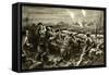 WW1 - Night Attack and Action in the Trenches-null-Framed Stretched Canvas