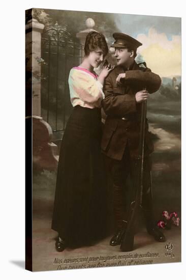 WW1 Postcard Couple-null-Stretched Canvas