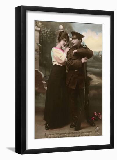WW1 Postcard Couple-null-Framed Photographic Print