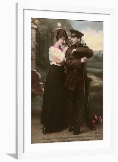 WW1 Postcard Couple-null-Framed Photographic Print