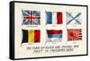 WW1 Postcard Flags 1915-null-Framed Stretched Canvas