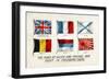 WW1 Postcard Flags 1915-null-Framed Art Print