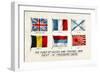 WW1 Postcard Flags 1915-null-Framed Art Print