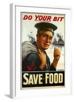 WW1 Poster Urging You to "Do Your Bit - Save Food" 1917-Maurice Randall-Framed Giclee Print