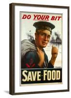 WW1 Poster Urging You to "Do Your Bit - Save Food" 1917-Maurice Randall-Framed Giclee Print