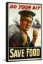 WW1 Poster Urging You to "Do Your Bit - Save Food" 1917-Maurice Randall-Framed Stretched Canvas