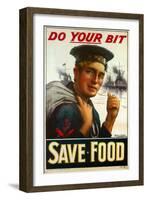 WW1 Poster Urging You to "Do Your Bit - Save Food" 1917-Maurice Randall-Framed Giclee Print