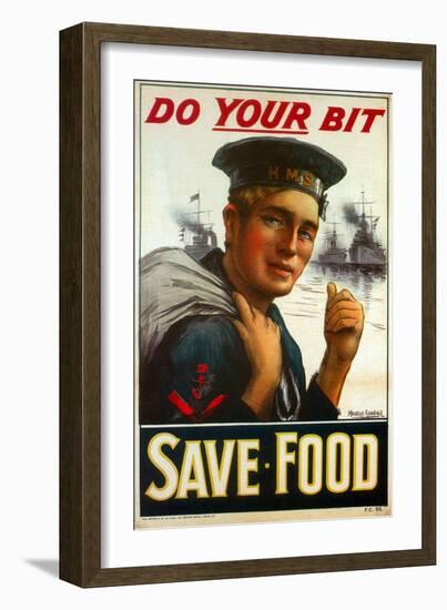 WW1 Poster Urging You to "Do Your Bit - Save Food" 1917-Maurice Randall-Framed Giclee Print