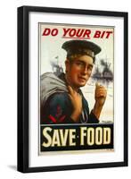 WW1 Poster Urging You to "Do Your Bit - Save Food" 1917-Maurice Randall-Framed Giclee Print