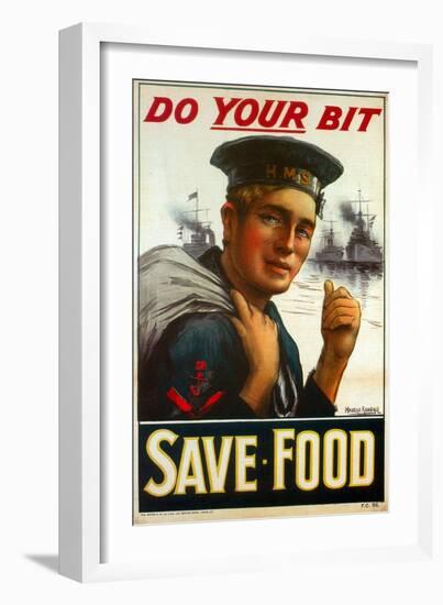 WW1 Poster Urging You to "Do Your Bit - Save Food" 1917-Maurice Randall-Framed Giclee Print