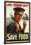 WW1 Poster Urging You to "Do Your Bit - Save Food" 1917-Maurice Randall-Framed Giclee Print