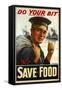 WW1 Poster Urging You to "Do Your Bit - Save Food" 1917-Maurice Randall-Framed Stretched Canvas