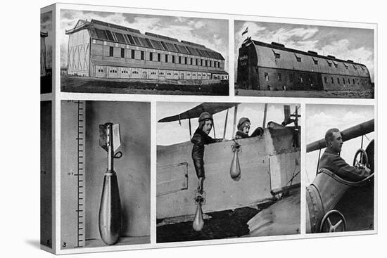 WW1 - Primitive Royal Air Force Bombers and Hangars-null-Stretched Canvas