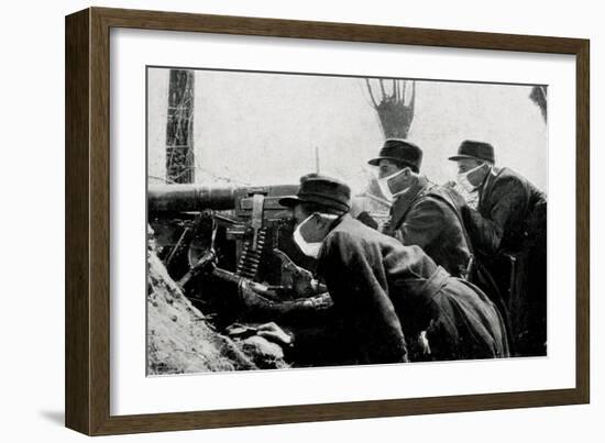 WW1 - Protection Against Gas Attacks, Belgium, 1915-null-Framed Photographic Print