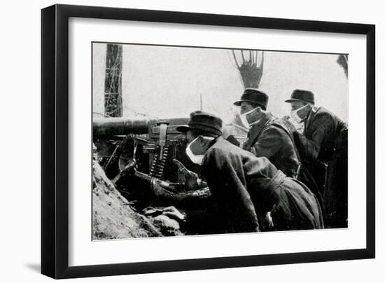 WW1 - Protection Against Gas Attacks, Belgium, 1915-null-Framed Photographic Print