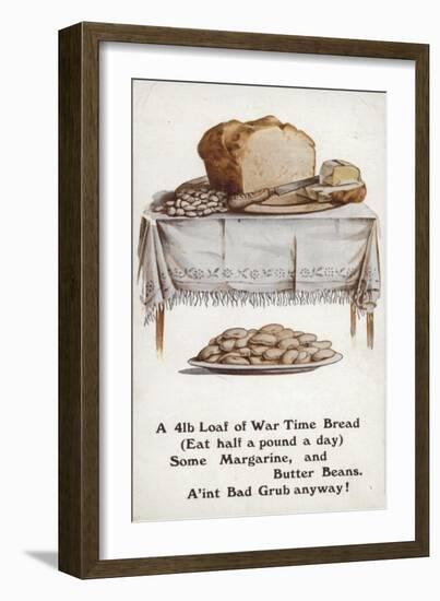 Ww1 Rationing Illustration of War Time Bread-null-Framed Giclee Print