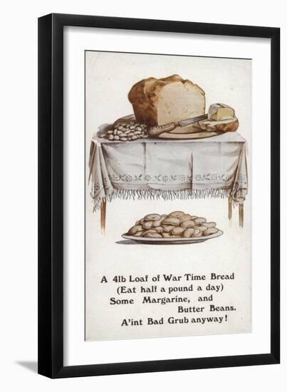 Ww1 Rationing Illustration of War Time Bread-null-Framed Giclee Print