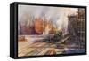 WW1 Shipbuilding Yard-Charles J De Lacy-Framed Stretched Canvas