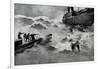 WW1 - Sinking of the Italian Emigrant Ship Ss Ancona, 1915-null-Framed Art Print