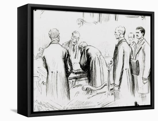 WW1 - Treaty of Versailles-Georges Scott-Framed Stretched Canvas