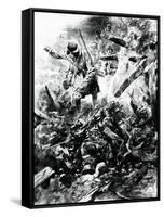 WW1 - Troops in Trench Warfare in Verdun, France-Paul Thiriat-Framed Stretched Canvas