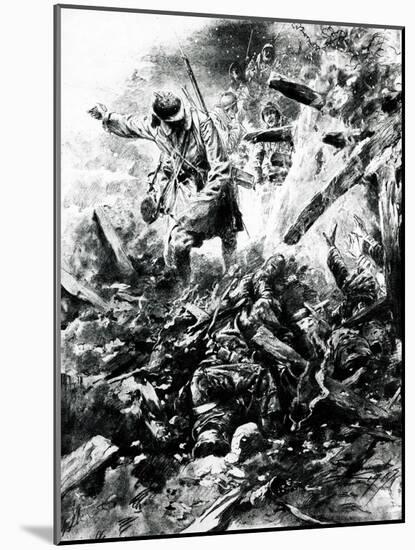 WW1 - Troops in Trench Warfare in Verdun, France-Paul Thiriat-Mounted Art Print